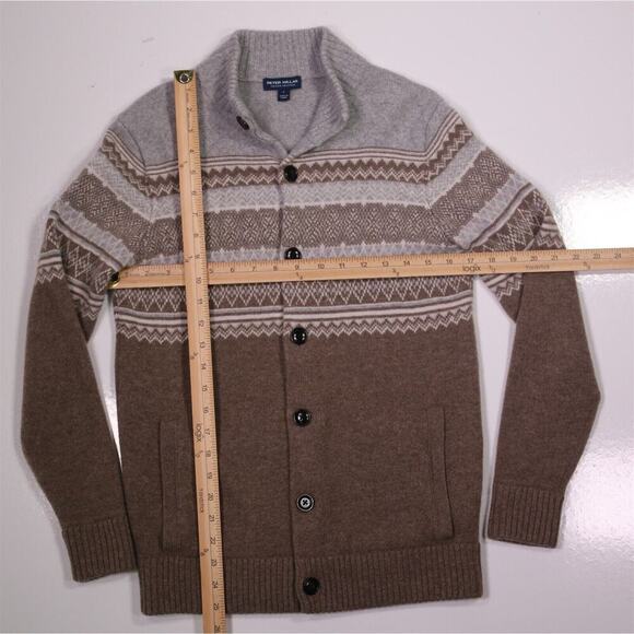 Peter Millar $650 Crown Crafted Jute Brunhall Full Button Fairisle Cardigan~ S - Picture 4 of 7